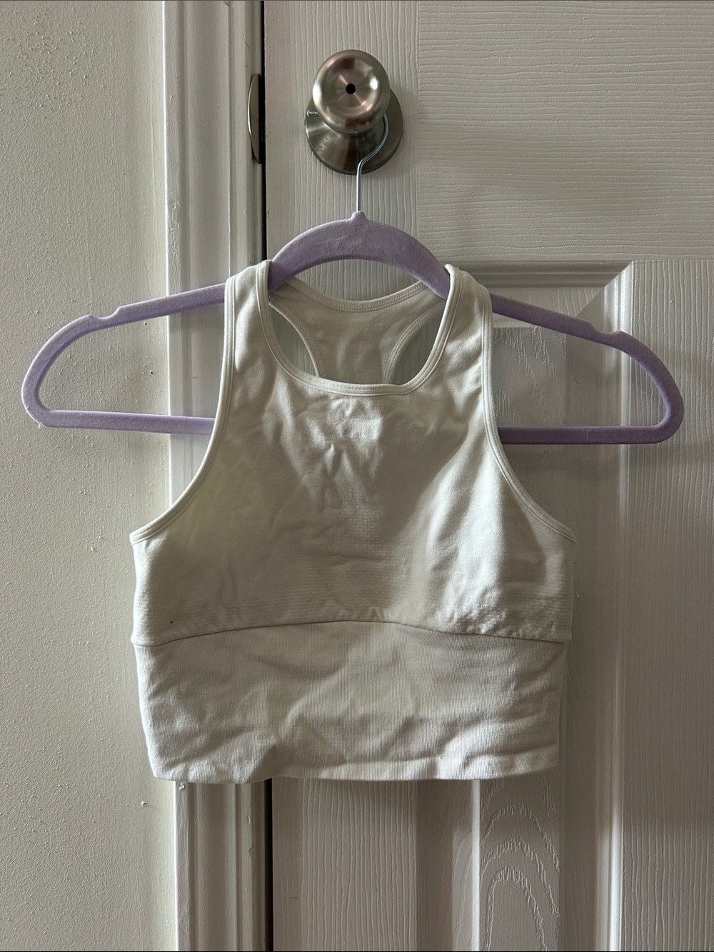 Free People White Cropped Racerback Tank